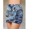 imageGRAPENT Womens High Waist Tulip Hem Shirring Swim Skirt Swimsuit Bikini BottomPaisley Blue