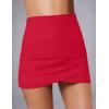 imageGRAPENT Womens High Waist Tulip Hem Shirring Swim Skirt Swimsuit Bikini BottomTrue Red