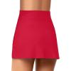 imageGRAPENT Womens High Waist Tulip Hem Shirring Swim Skirt Swimsuit Bikini BottomTrue Red