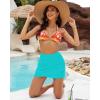 imageGRAPENT Womens High Waisted Bikini Bottoms Ruched Swimsuit Tulip Hem Swim SkirtC Ruched Aqua Blue