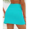 imageGRAPENT Womens High Waisted Bikini Bottoms Ruched Swimsuit Tulip Hem Swim SkirtC Ruched Aqua Blue