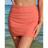 imageGRAPENT Womens High Waisted Bikini Bottoms Ruched Swimsuit Tulip Hem Swim SkirtC Ruched Camellia