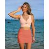 imageGRAPENT Womens High Waisted Bikini Bottoms Ruched Swimsuit Tulip Hem Swim SkirtC Ruched Camellia
