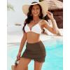 imageGRAPENT Womens High Waisted Bikini Bottoms Ruched Swimsuit Tulip Hem Swim SkirtE Mid Waist Chocolate Brown