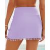 imageGRAPENT Womens High Waisted Bikini Bottoms Ruched Swimsuit Tulip Hem Swim SkirtE Mid Waist Lavender