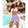 imageGRAPENT Womens High Waisted Bikini Bottoms Ruched Swimsuit Tulip Hem Swim SkirtE Mid Waist Lavender