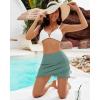 imageGRAPENT Womens High Waisted Bikini Bottoms Ruched Swimsuit Tulip Hem Swim SkirtE Mid Waist Sage Green
