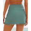 imageGRAPENT Womens High Waisted Bikini Bottoms Ruched Swimsuit Tulip Hem Swim SkirtE Mid Waist Sage Green