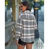 imageGRAPENT Womens Shacket Jacket Oversized Plaid Flannel Button Down Shirt Jackets Long Sleeve CoatsGrey  Brown Plaid