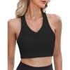 imageGRAPENT Bikini Tops for Women Cropped Tankini Tops Beach Padded Modest Adjustable Sporty Swimsuit Tank Swimwear Top OnlyBlack