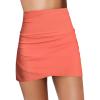 imageGRAPENT Womens High Waisted Bikini Bottoms Ruched Swimsuit Tulip Hem Swim SkirtC Ruched Camellia