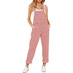 imageGRAPENT Overalls for Women Loose Fit Jean Denim Bib Jumpsuit Stretch Overall PantsTawny Orange
