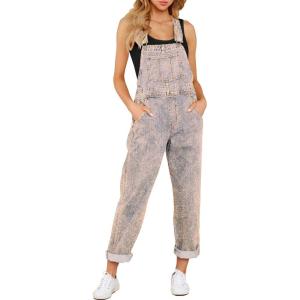 imageGRAPENT Overalls for Women Loose Fit Jean Denim Bib Jumpsuit Stretch Overall PantsVintage Pink