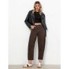 imageGRAPENT Barrel Jeans for Women Trendy High Waisted Wide Leg Baggy Cropped Relax Fit Stretch Denim Trouser Ankle PantsLeopard