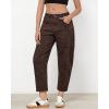 imageGRAPENT Barrel Jeans for Women Trendy High Waisted Wide Leg Baggy Cropped Relax Fit Stretch Denim Trouser Ankle PantsLeopard