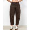 imageGRAPENT Barrel Jeans for Women Trendy High Waisted Wide Leg Baggy Cropped Relax Fit Stretch Denim Trouser Ankle PantsLeopard