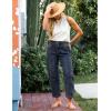 imageGRAPENT Barrel Jeans for Women Trendy High Waisted Wide Leg Baggy Cropped Relax Fit Stretch Denim Trouser Ankle PantsVintage Dark Blue