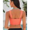 imageGRAPENT Bikini Tops for Women Cropped Tankini Tops Beach Padded Knot Twist Cut Out Adjustable Tank Swimwear Top OnlyCamellia
