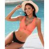imageGRAPENT Bikini Tops for Women Cropped Tankini Tops Beach Padded Knot Twist Cut Out Adjustable Tank Swimwear Top OnlyCamellia