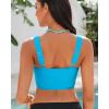 imageGRAPENT Bikini Tops for Women Cropped Tankini Tops Beach Padded Knot Twist Cut Out Adjustable Tank Swimwear Top OnlyHawaiian Ocean