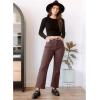 imageGRAPENT Jeans for Women Fleece Lined Pants High Waisted Stretchy Denim Straight Leg Baggy Jeans Sherpa Warm Winter ClothesPecan Brown