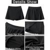 imageGRAPENT Swim Skirt Bottoms for Women High Waisted Bikini Swimsuit Bottom Side Split Bathing Suit Skirts with ShortsBlack