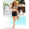 imageGRAPENT Swim Skirt Bottoms for Women High Waisted Bikini Swimsuit Bottom Side Split Bathing Suit Skirts with ShortsBlack