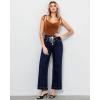 imageGRAPENT Wide Leg Jeans for Women Stretch High Wasited Elastic Waist Bell Bottom Baggy Y2K PantsRinse Blue