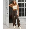 imageGRAPENT Womens Flare Jeans High Waisted Wide Leg Baggy Jean for Women Split Hem Stretch Denim PantsPecan Brown