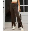 imageGRAPENT Womens Flare Jeans High Waisted Wide Leg Baggy Jean for Women Split Hem Stretch Denim PantsPecan Brown