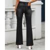 imageGRAPENT Womens Flare Jeans High Waisted Wide Leg Baggy Jean for Women Split Hem Stretch Denim PantsProper Black