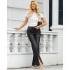 imageGRAPENT Womens Flare Jeans High Waisted Wide Leg Baggy Jean for Women Split Hem Stretch Denim PantsProper Black
