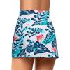 imageGRAPENT Womens High Waist Tulip Hem Shirring Swim Skirt Swimsuit Bikini BottomA 101 Blue Print