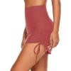 imageGRAPENT Womens High Waist Tulip Hem Shirring Swim Skirt Swimsuit Bikini BottomWtea Rose
