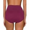imageGRAPENT Womens High Waisted Swim Bottom Ruched Bikini Tankini Swimsuit BriefsPlum