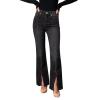 imageGRAPENT Womens Flare Jeans High Waisted Wide Leg Baggy Jean for Women Split Hem Stretch Denim PantsProper Black
