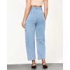 imageGRAPENT Barrel Jeans for Women Trendy High Waisted Cropped Cargo Pocket Baggy Stretch Denim Pants Wide Leg Tapered JeansCool Blue