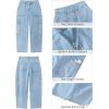 imageGRAPENT Barrel Jeans for Women Trendy High Waisted Cropped Cargo Pocket Baggy Stretch Denim Pants Wide Leg Tapered JeansCool Blue