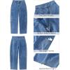 imageGRAPENT Barrel Jeans for Women Trendy High Waisted Cropped Cargo Pocket Baggy Stretch Denim Pants Wide Leg Tapered JeansFresh Blue
