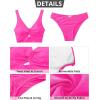 imageGRAPENT Bikini Sets for Women Cropped Tankini Padded Knot Twist Cut Out Low Waist Two Piece Swimsuit Beach Bathing SuitsNeon Pink