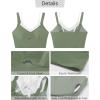 imageGRAPENT Bikini Tops for Women Cropped Tankini Tops Beach Padded Color Block Cutout Adjustable Bathing Suit Swim Top OnlyArmy Green