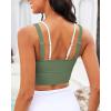 imageGRAPENT Bikini Tops for Women Cropped Tankini Tops Beach Padded Color Block Cutout Adjustable Bathing Suit Swim Top OnlyArmy Green