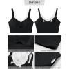 imageGRAPENT Bikini Tops for Women Cropped Tankini Tops Beach Padded Color Block Cutout Adjustable Bathing Suit Swim Top OnlyBlack