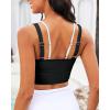 imageGRAPENT Bikini Tops for Women Cropped Tankini Tops Beach Padded Color Block Cutout Adjustable Bathing Suit Swim Top OnlyBlack