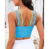 imageGRAPENT Bikini Tops for Women Cropped Tankini Tops Beach Padded Color Block Cutout Adjustable Bathing Suit Swim Top OnlyCyan Blue