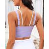 imageGRAPENT Bikini Tops for Women Cropped Tankini Tops Beach Padded Color Block Cutout Adjustable Bathing Suit Swim Top OnlyLavender