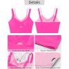 imageGRAPENT Bikini Tops for Women Cropped Tankini Tops Beach Padded Color Block Cutout Adjustable Bathing Suit Swim Top OnlyPink Block