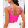 imageGRAPENT Bikini Tops for Women Cropped Tankini Tops Beach Padded Color Block Cutout Adjustable Bathing Suit Swim Top OnlyPink Block