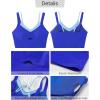 imageGRAPENT Bikini Tops for Women Cropped Tankini Tops Beach Padded Color Block Cutout Adjustable Bathing Suit Swim Top OnlyRoyal Blue