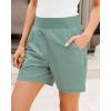 imageGRAPENT Hiking Shorts for Women High Waisted Pull On Athletic Casual Summer Lightweight Cooling Sport Shorts with PocketBeryl Green